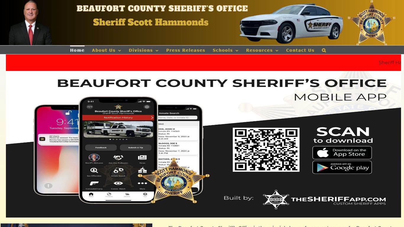 Beaufort County Sheriff's Office - Sheriff Scott Hammonds - NC